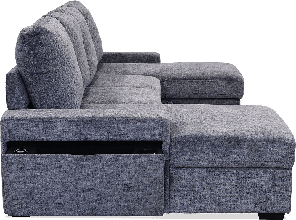 Jonty Soft Weave 4 Seater Lounge With Inbuilt Sofa bed