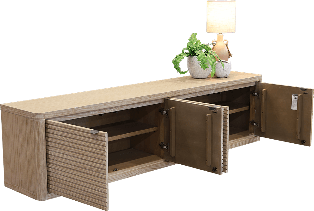 Orlando Pine/MDF 4 Door TV/DVD Unit