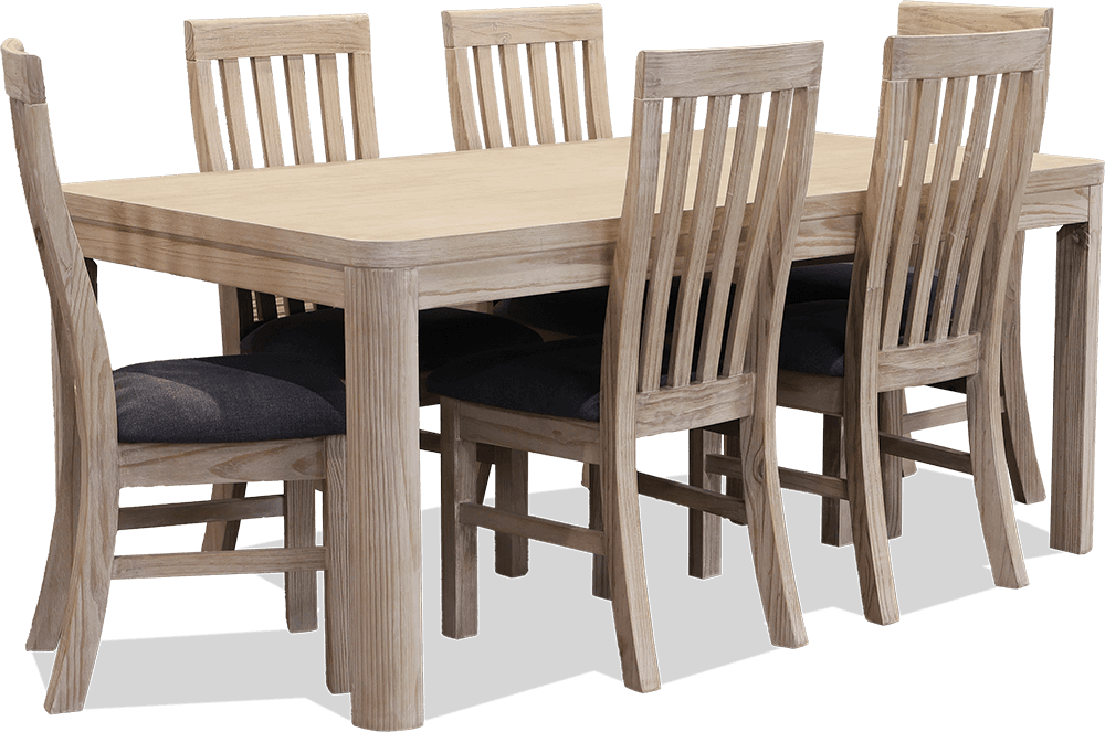 Orlando Pine/MDF 7 Piece Dining Suite