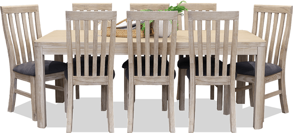 Orlando Pine/MDF 9 Piece Dining Suite