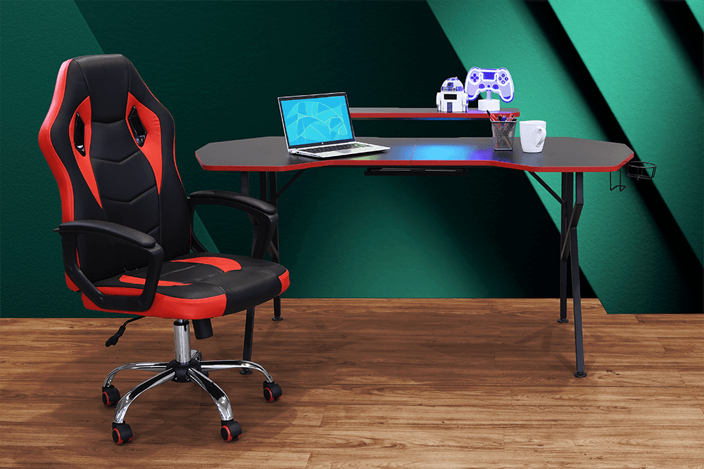 Axis Melamine/Powdercoated Gaming Desk