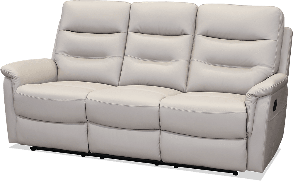 Aspley Leather 3 Seater Lounge With 2 Built In Recliners With 2 Recliners