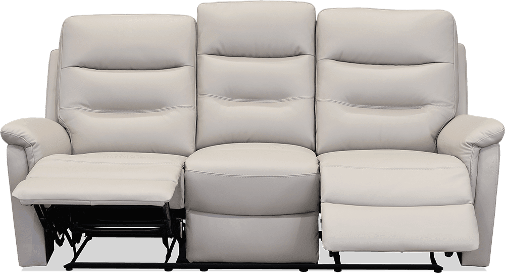 Aspley Leather 3 Seater Lounge With 2 Built In Recliners With 2 Recliners