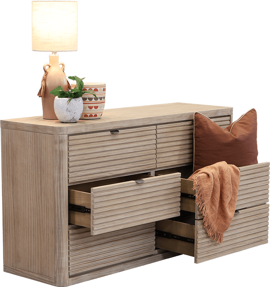 Orlando Pine/MDF 6 Drawer Dresser
