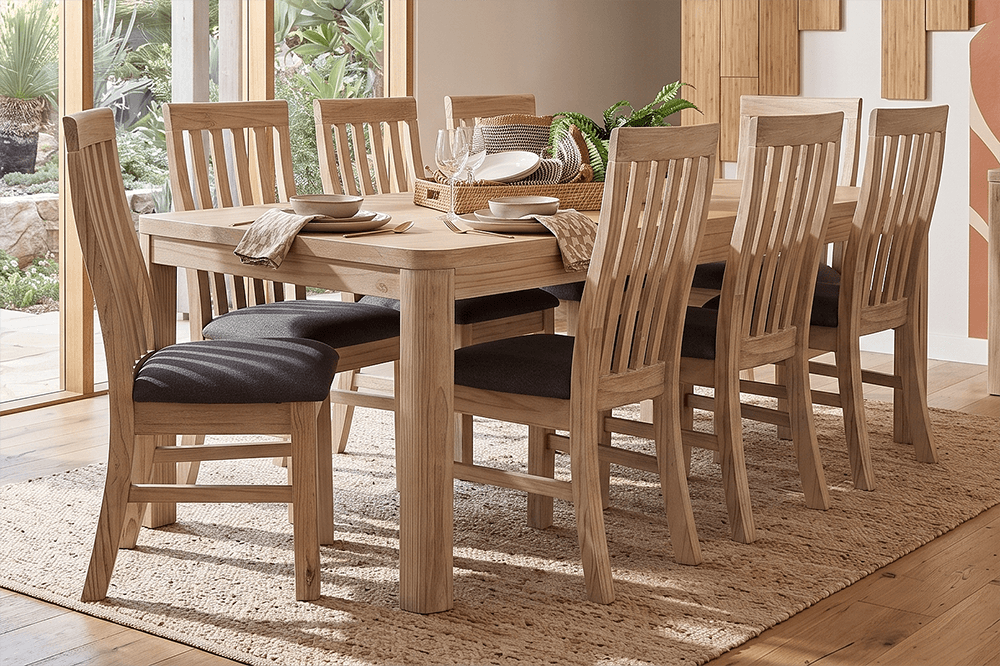 Orlando Pine/MDF 9 Piece Dining Suite