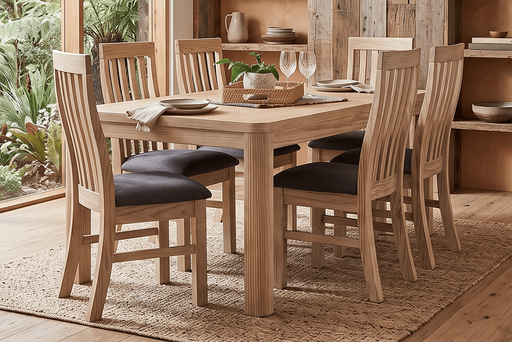 Orlando Pine/MDF 7 Piece Dining Suite