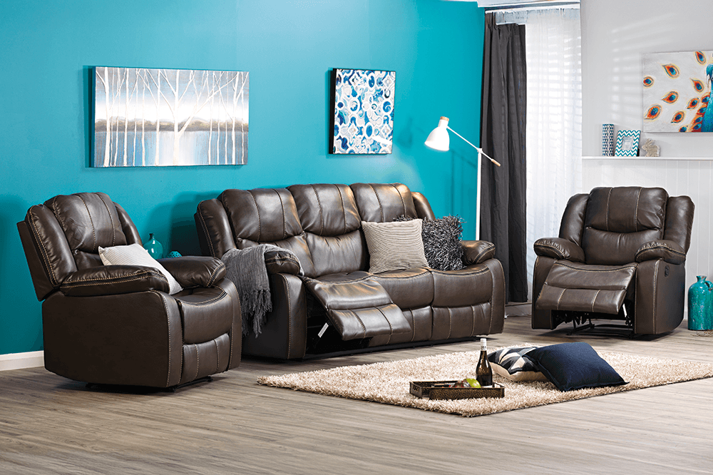 Fairmont Syntech 3 Seater Lounge With 2 In Built Recliner With 2 Recliners Suite