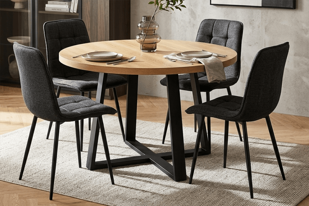 Oregon MDF/Melamine 5 Piece Round Dining Suite