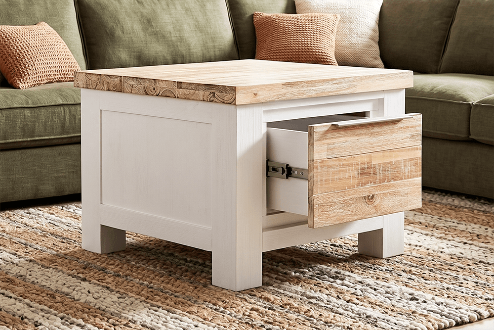 Bermuda Acacia Square Lamp Table