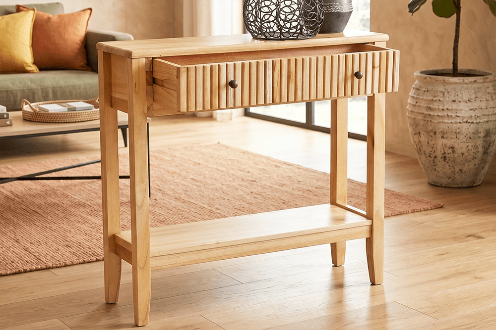 Naples* White Cedar 1 Drawer Console Table