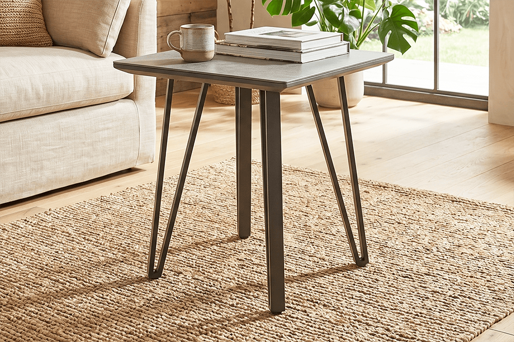 Onyx MDF/Metal Square Lamp Table