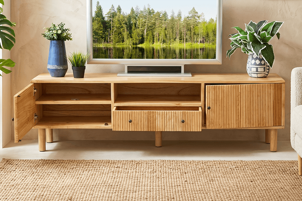 Naples* White Cedar 2 Door TV/DVD Unit Natural
