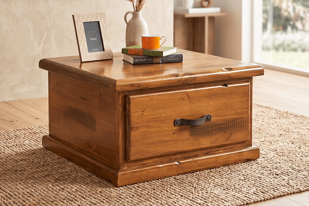 Ranger Pine Square Lamp Table