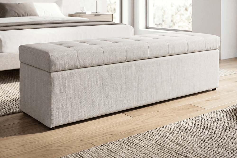 Aria Sky fabric Queen Blanket Box