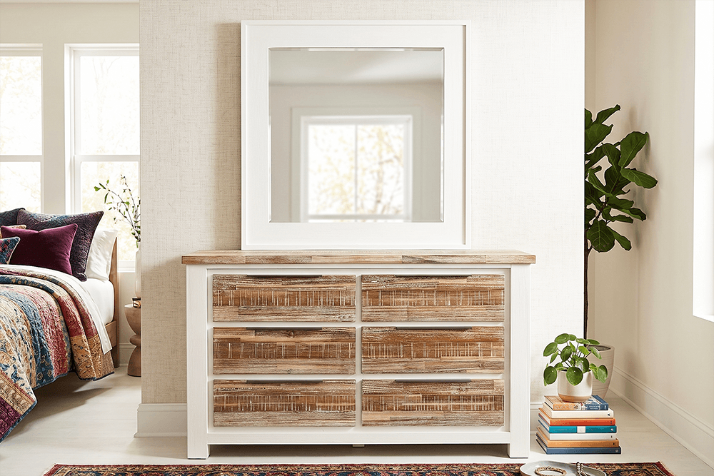 Bermuda Acacia 6 Drawer Dresser with Mirror