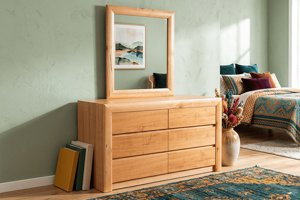 Daintree Messmate 6 Drawer Dresser with Mirror