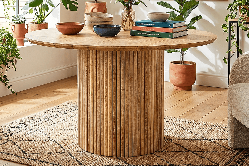 Cruz* Fruitwood Round 1350 Dining Table