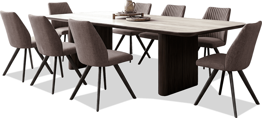 Peninsula 9 Piece 2400 Dining Suite With Manhattan Chairs