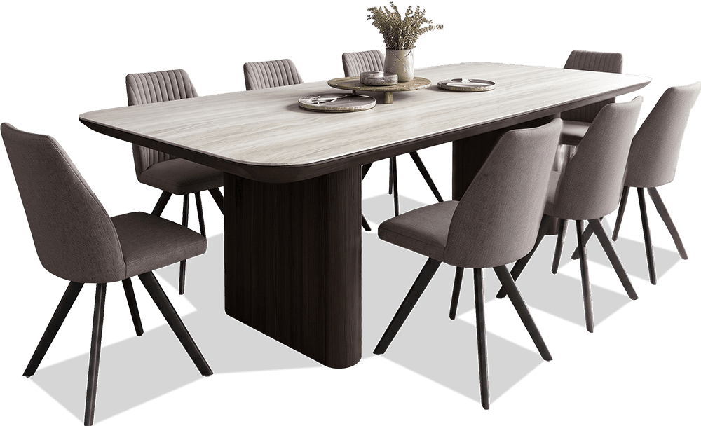 Peninsula 9 Piece 2400 Dining Suite With Manhattan Chairs
