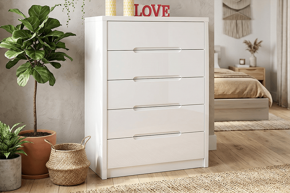 Baltimore High Gloss 5 Drawer Chest