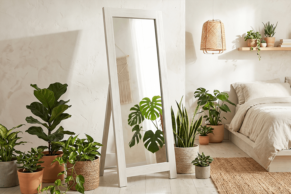 Malibu MDF/Acacia Cheval Mirror