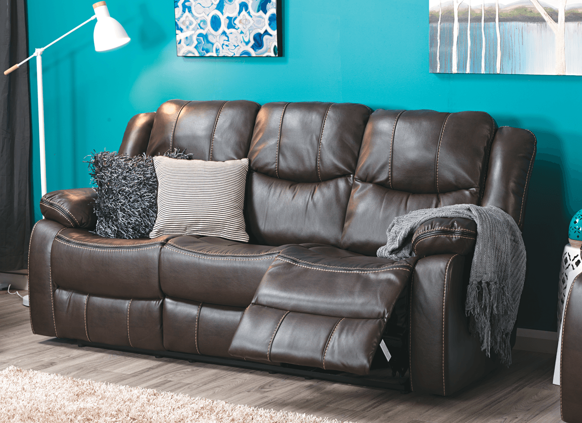 Fairmont Syntech 3 Seater Lounge With 2 In Built Recliner With 2 Recliners Suite