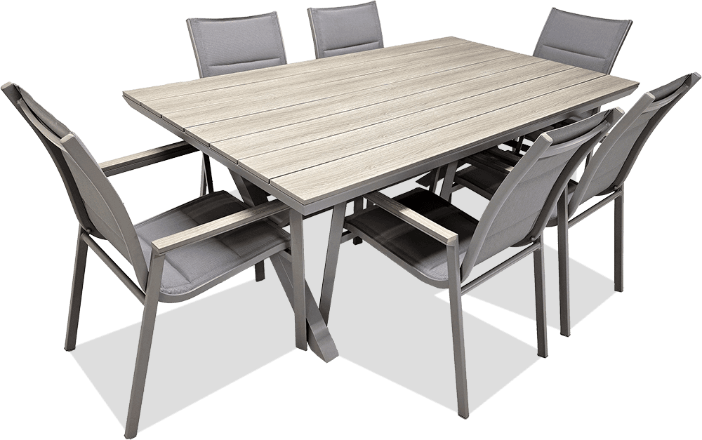 Corinna Aluminium/Polywood 7 Piece Dining Suite