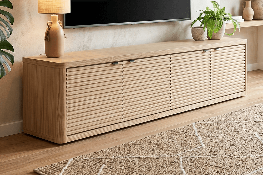 Orlando Pine/MDF 4 Door TV/DVD Unit