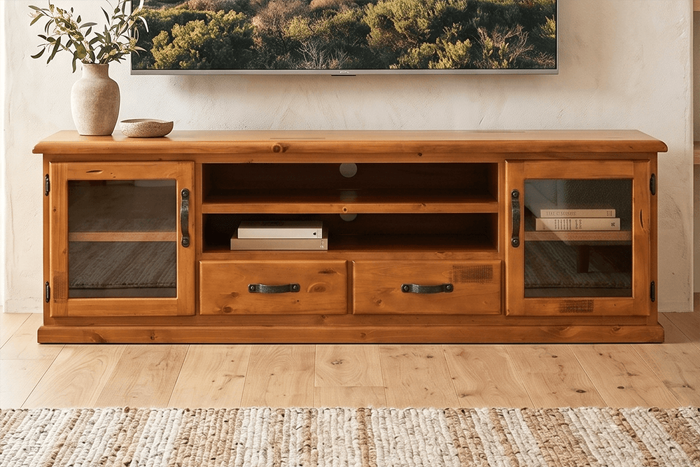 Ranger Pine Large 2 Door 2 Drawer TV/DVD Unit