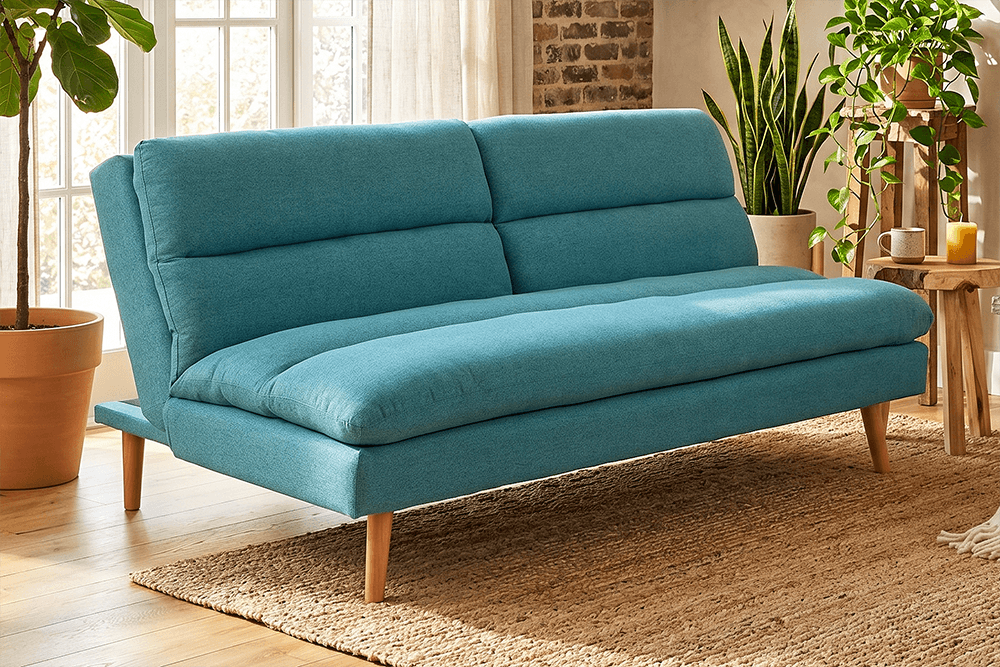 Vibe Fabric 3 Seater Sofa Bed (With Foam Mattress)