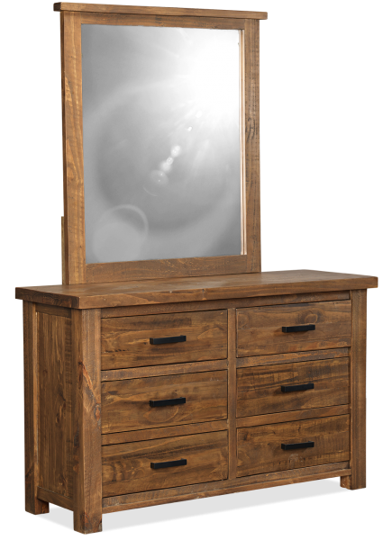 Furniture Wa Western, Solid Dark Wood Dresser With Mirror
